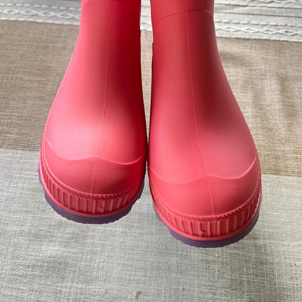Kamik Stomp Kids Rain Boots Pink Purple Waterproof Rubber Size 4 Made in Canada